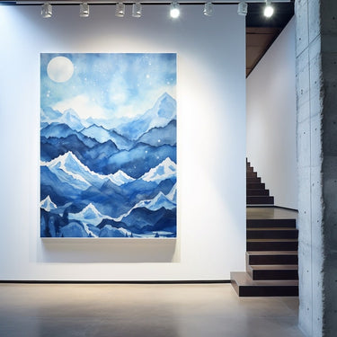Mountains at Night Painting